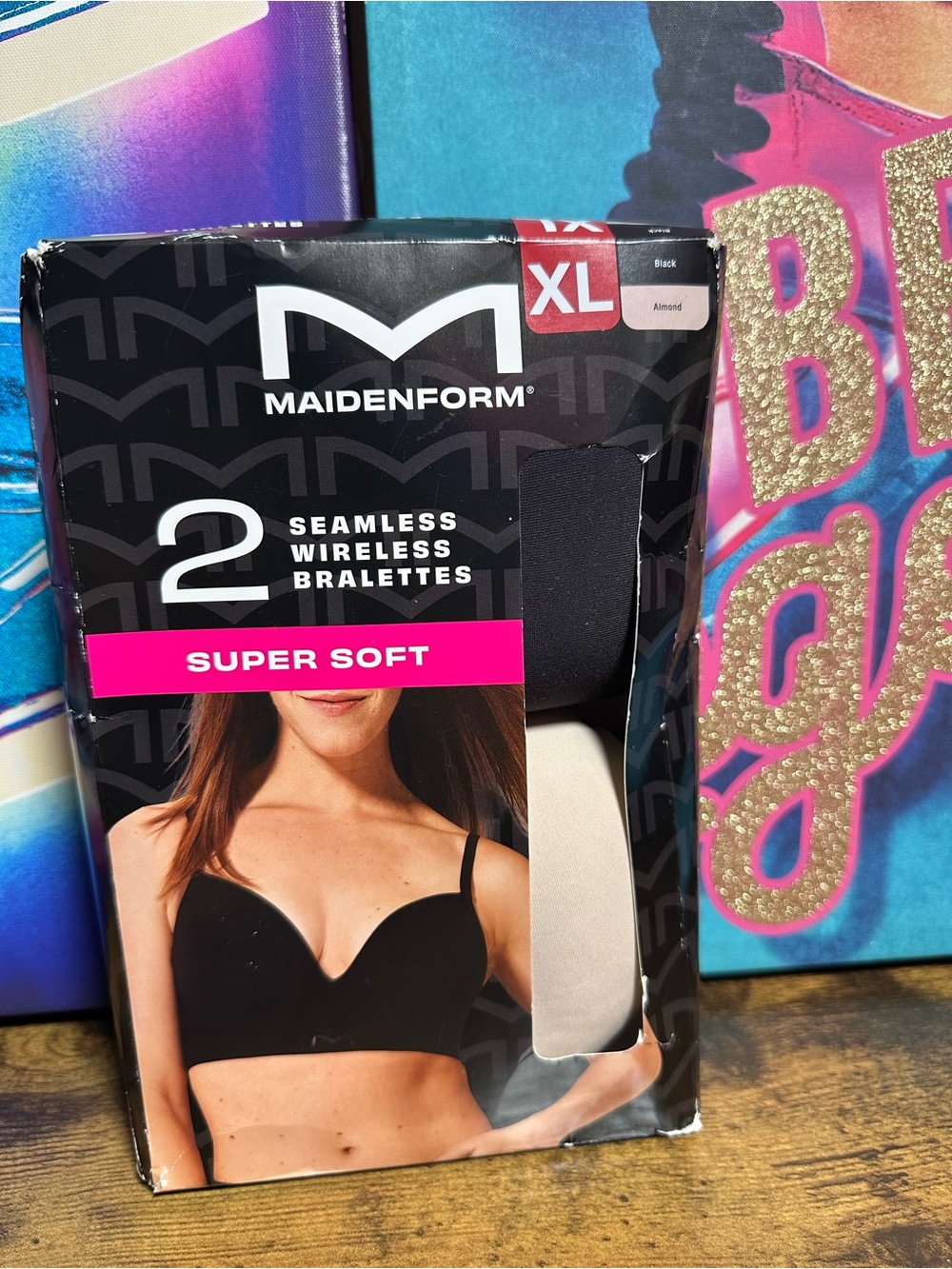 Maidenform 2-pack of seamless, wireless bralettes size XL
